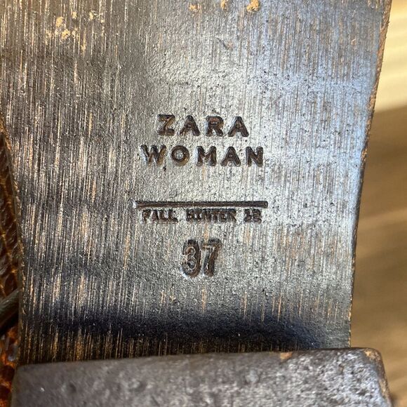 Zara Textured Snake Skin Pointed Toe Boots Fall/Winter Collection Size: EU 37 - Picture 8 of 10